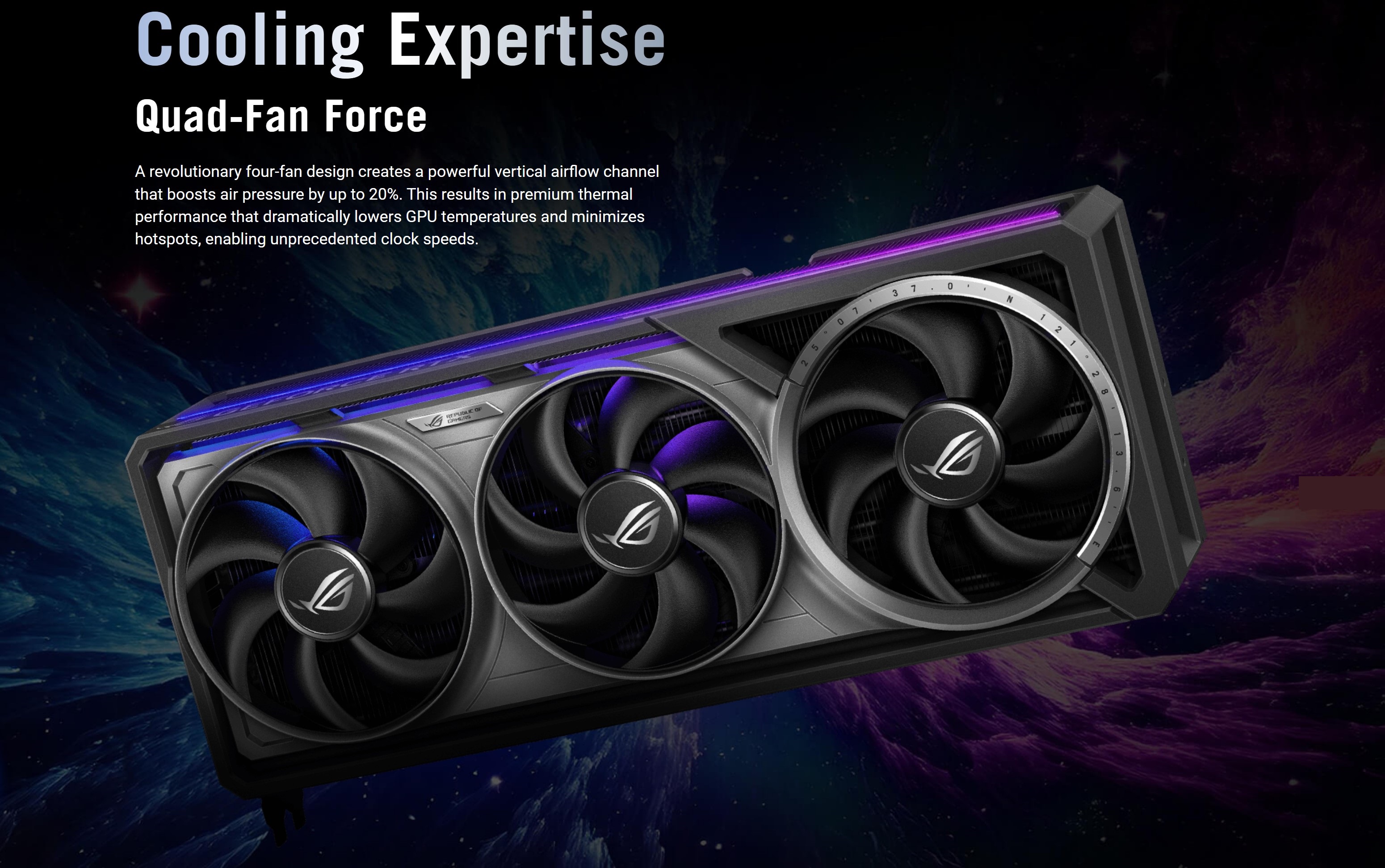 A large marketing image providing additional information about the product ASUS GeForce RTX 5090 ROG Astral OC 32GB GDDR7 - Additional alt info not provided